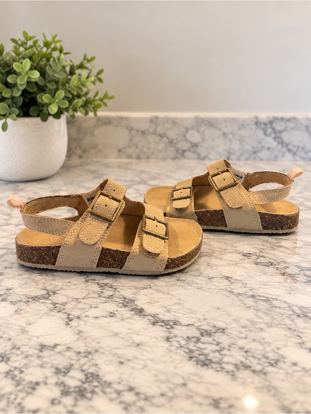 OshKosh B'gosh Beige Tan Double-Buckle Kids Sandals